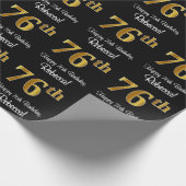 Papier Cadeau 76e anniversaire : Elégant luxe Faux Gold Look # (Coin)