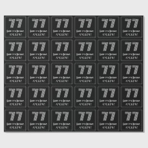 Papier Cadeau 77e anniversaire : Art Déco Inspiré Look "77" avec