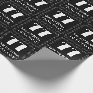 Papier Cadeau 77e anniversaire - Art Déco Inspiré Look "77", Nom