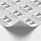 Papier Cadeau 77ème anniversaire : Art Déco Style inspiré "77" + (Coin)