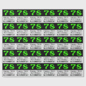 Papier Cadeau 78e anniversaire - Nerdy / Geeky Style "78" et nom (Plat)