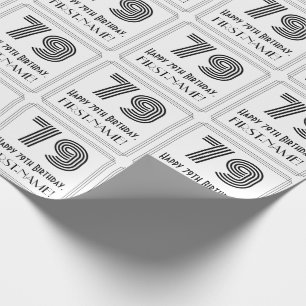 Papier Cadeau 79e anniversaire : Art Déco Style inspiré "79" + N