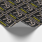 Papier Cadeau 79e anniversaire : Floral Flowers Numéro, Nom pers (Coin)