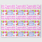 PAPIER CADEAU 7 ANS ET PRÊT À FÊTER L'ANNIVERSAIRE (Plat)