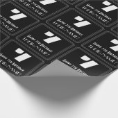 Papier Cadeau 7e anniversaire : Art Déco Inspiré Look "7" & Nom (Coin)