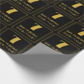 Papier Cadeau 7e anniversaire ~ Art Déco Inspiré Look "7", Nom (Coin)