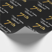 Papier Cadeau 7e anniversaire : Elégant luxe Faux Gold Look # (Coin)