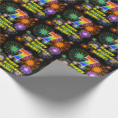 Papier Cadeau 7e anniversaire : Fun Fireworks, Rainbow Look #7 (Coin)
