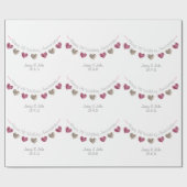 Papier Cadeau 7e anniversaire mariage de l'éclosion du coeur de  (Plat)