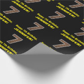 Papier Cadeau 7e anniversaire : Nom et Faux Motif de grains de b (Coin)