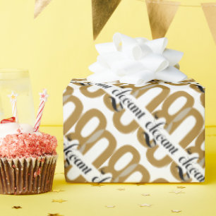 Papier Cadeau 80 et élégant 80e Anniversaire Or Noir