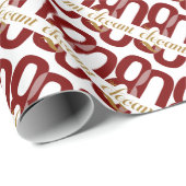 Papier Cadeau 80 et élégant 80e anniversaire Ruby Red Gift (Coin rond)