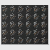 Papier Cadeau 80 et fabuleux Elegant Black 80e anniversaire (Plat)