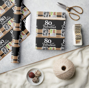 Papier Cadeau 80 et Fabulous Gold Parties scintillant 2 Photo 80