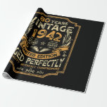 Papier Cadeau 80 Year Old Vintage 1942 80th Birthday<br><div class="desc">80 Year Old Vintage 1942 80th Birthday</div>