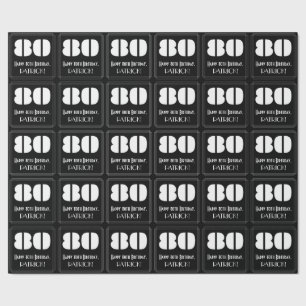 Papier Cadeau 80e anniversaire : Art Déco Inspiré Look "80" & No