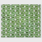 Papier Cadeau 80e anniversaire Ballons de golf sur papier d'enve (Plat)