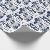 Papier Cadeau 80e anniversaire Ballons de la marine (Coin)