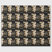 Papier Cadeau 80e anniversaire Ballons de Parties scintillant no (Plat)