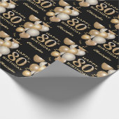 Papier Cadeau 80e anniversaire Ballons de Parties scintillant no (Coin)