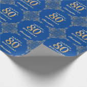Papier Cadeau 80e anniversaire Cadre Parties scintillant bleu et (Coin)