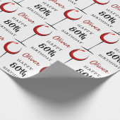 Papier Cadeau 80e anniversaire de Red Wine Glass (Coin)