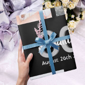 Papier Cadeau 80e anniversaire fête photo collage femme noir