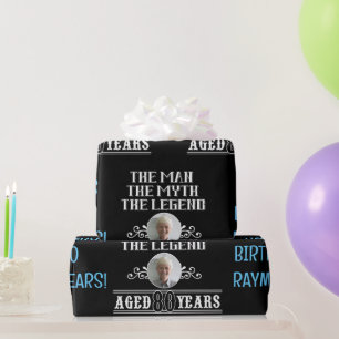 Papier Cadeau 80e anniversaire L'homme Le mythe La légende Photo