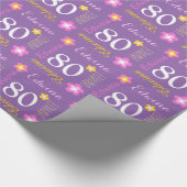 Papier Cadeau 80e anniversaire personnalisé Edwina nom wrap viol (Coin)