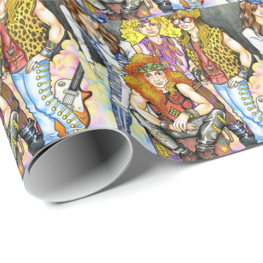 Papier Cadeau 80s bandeau - 80s rétro (Coin rond)