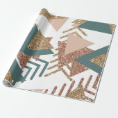 Papier Cadeau 80s rétro Abstrait | les années 70 Palette Vert et (Déroulé)