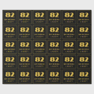 Papier Cadeau 82e anniversaire - Art Déco Inspiré Look "82" & No