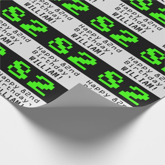 Papier Cadeau 82e anniversaire - Nerdy / Geeky Style "82" et nom (Coin)