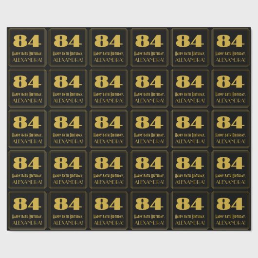 Papier Cadeau 84e anniversaire - Art Déco Inspiré Look "84" & No (Couture)