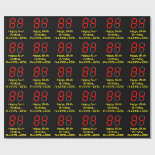 Papier Cadeau 84ème anniversaire : Rouge Digital Horloge Style "