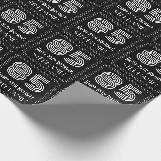 Papier Cadeau 85e anniversaire : Art Déco Inspiré Look "85" avec (Coin)