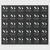 Papier Cadeau 85e anniversaire - Art Déco Inspiré Look "85", Nom (Plat)