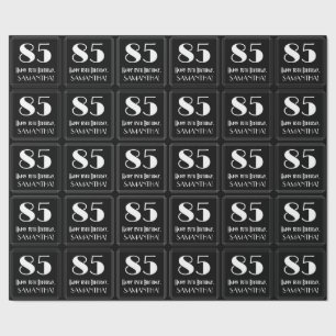 Papier Cadeau 85e anniversaire - Art Déco Inspiré Look "85", Nom