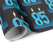 Papier Cadeau 85e anniversaire bougies avec globes oculaires (Coin rond)
