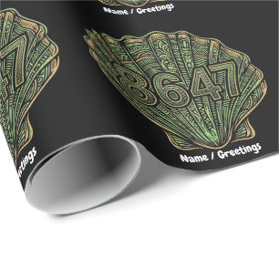 Papier Cadeau 8647 Coquillage Linogravure Quatre-Vingt-Six Quara