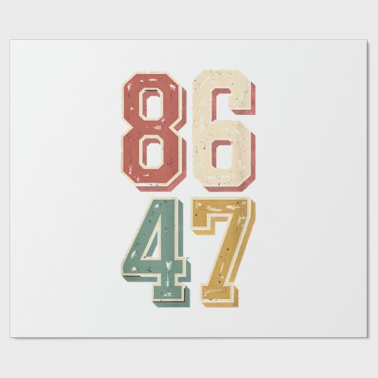 Papier Cadeau 8647 rétro 86 47 (Plat)