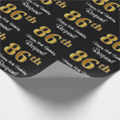 Papier Cadeau 86e Anniversaire: Élégant Luxueux Faux Aspect Or # (Coin)