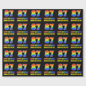 Papier Cadeau 87e anniversaire : Bold, amusant, simple, arc-en-c (Plat)