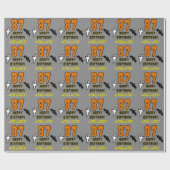Papier Cadeau 87e anniversaire : thème Halloween effrayant, nom (Plat)