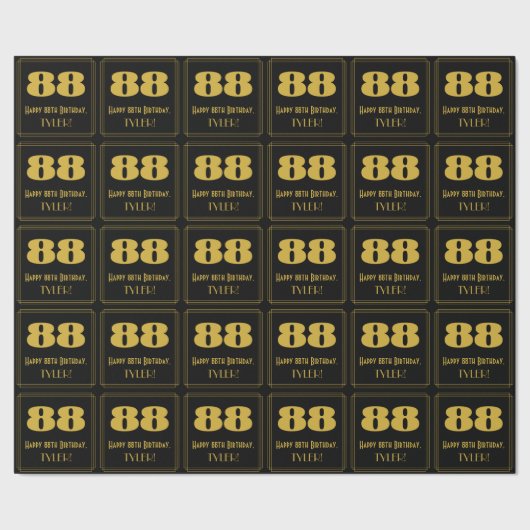 Papier Cadeau 88e anniversaire - Art Déco Inspiré Look "88" & No (Couture)