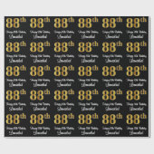 Papier Cadeau 88e anniversaire : Elégant luxe Faux Gold Look # (Plat)
