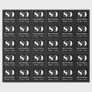 Papier Cadeau 89e anniversaire - Art Déco Inspiré Look "89", Nom