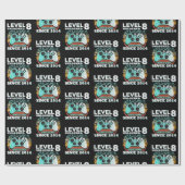 Papier Cadeau 8 Anniversaire Cadeaux Garçons Niveau 8 Joueur dév (Plat)