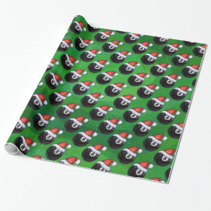 Papier Cadeau 8 Bal Christmas Green