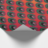 Papier Cadeau 8 Ball Noël Wheath Rouge (Coin)